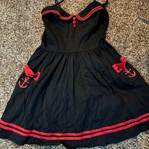 HellBunny Vixen Black and Red Sailor Dress